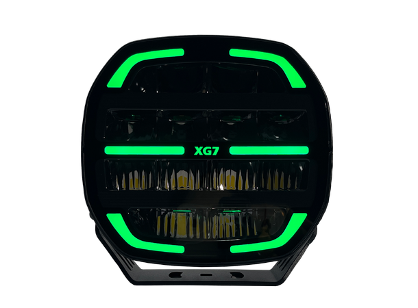 XG7 LED  Driving Light Black Multicolor Parklys Hvit, Gul og Grønn.