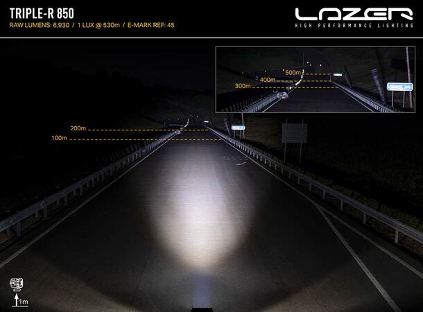 Lazer® Triple-R 850 BEACON Med varsellys. Lengde 322mm. 6930 Lumen. 
