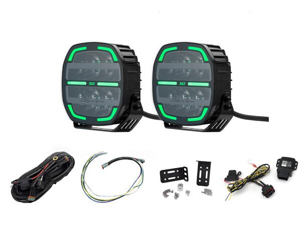 XG lyspakke med 2x XG7 Canny Canbus, skiltplate og kabelsett. 