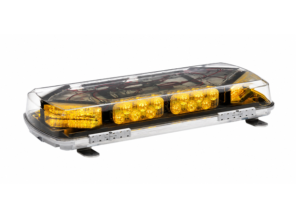 Whelen® Mini Century 23" 12V klart glass 12V.58cm. 8 Moduler gult. Med magnet fot 