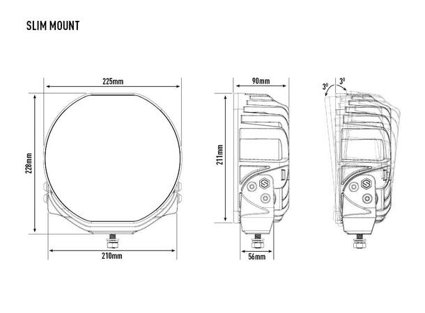 Lazer® Sentinel 9 WHITE Sort. 9 tommer. 9520 Lumen.