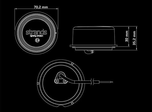 FOR9T GEO HVIT Markeringslys 10-40V 2,5M kabel
