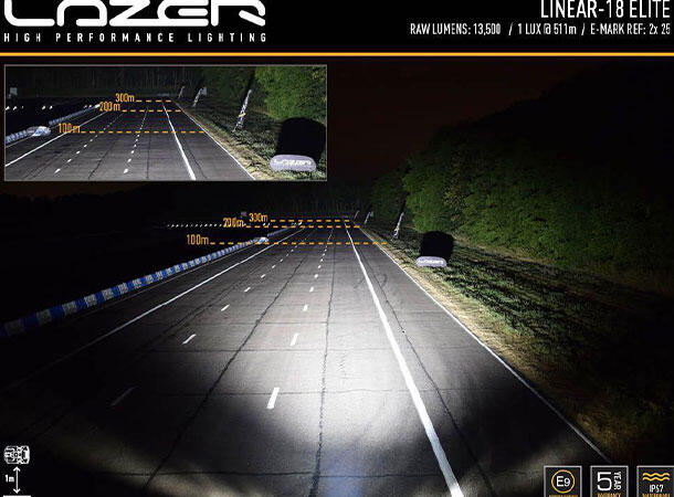 Lyspakke med Lazer Linear 18 Elite+ Til Tesla model Y Juniper 2024- 