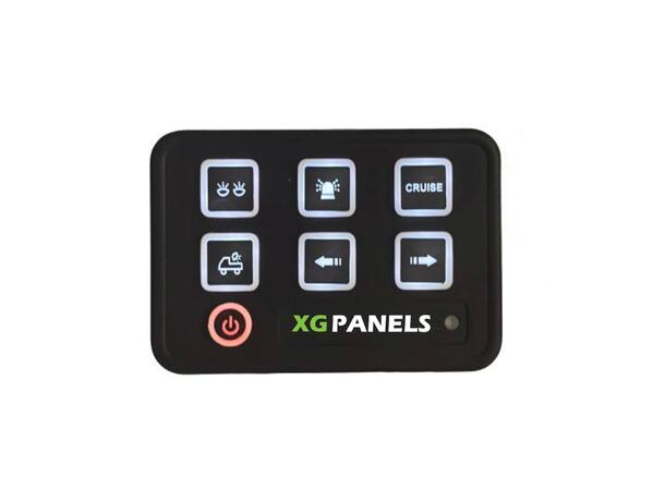 VP Bryterpanel 6-veis 40Amp 10-30V brakett / symbol-labels 