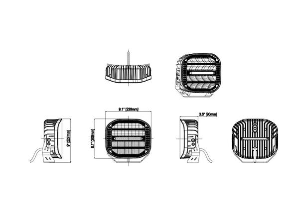 XG Curve 7 LED Driving Light Sort - med varsellys. 13800 Lumen 