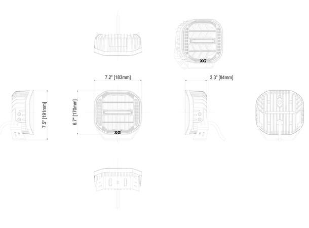 XG Curve 7 LED Driving Light Sort - med varsellys. 13800 Lumen 