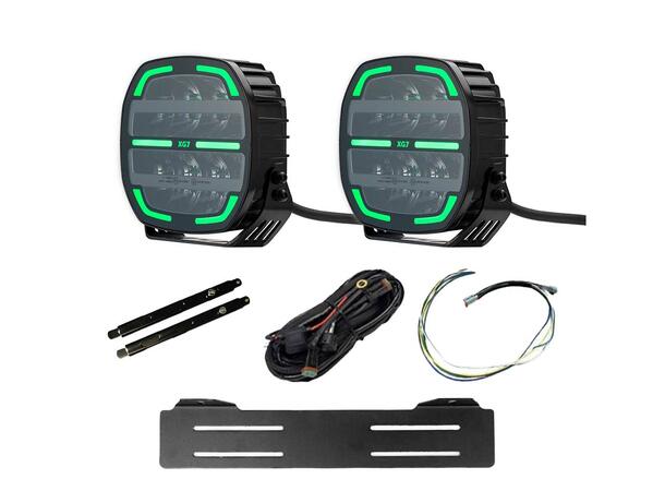 XG lyspakke med 2x XG7 Med skiltplate og kabelsett. 