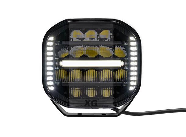 XG Curve 9 LED Driving Light Sort - Med varsellys. 18400 Lumen 