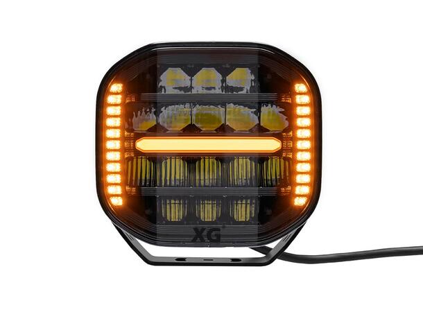 XG Curve 9 LED Driving Light Sort - Med varsellys. 18400 Lumen 