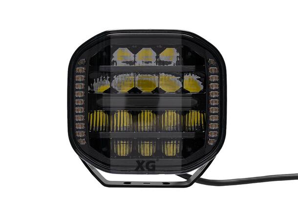 XG Curve 9 LED Driving Light Sort - Med varsellys. 18400 Lumen 