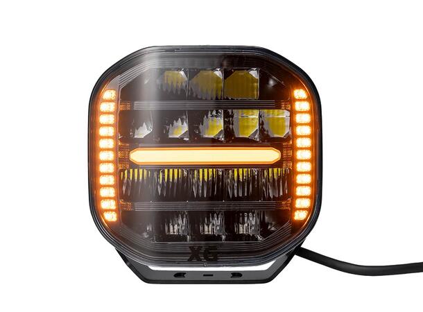 XG Curve 9 LED Driving Light Sort - Med varsellys. 18400 Lumen 