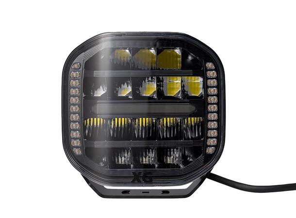 XG Curve 9 LED Driving Light Sort - Med varsellys. 18400 Lumen 