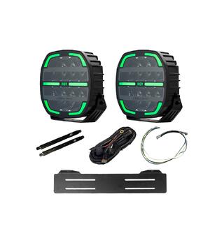 XG lyspakke med 2x XG9 Med skiltplate og kabelsett.