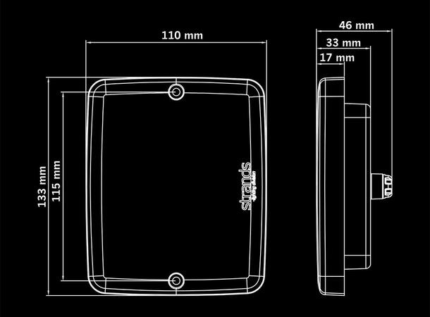 Strands FOR9T Illusion Baklampe Blinklys. 10-40V 