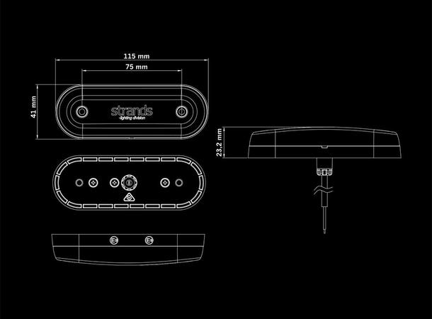 For9t Gravity Markeringslys Rød L:115 D:23,2 H:41MM 