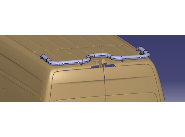 Antec Bakre Takbøyle 60mm Sprinter H2 Sort. 8 hull til lys. Tilpasset kamera 