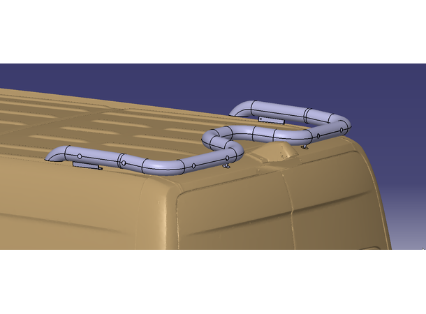 Antec Bakre Takbøyle 60mm Sprinter H2 Sort. 8 hull til lys. Tilpasset kamera 